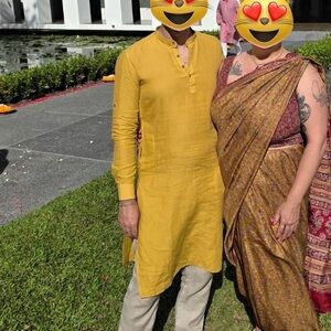 Yellow Kurta linen sz m